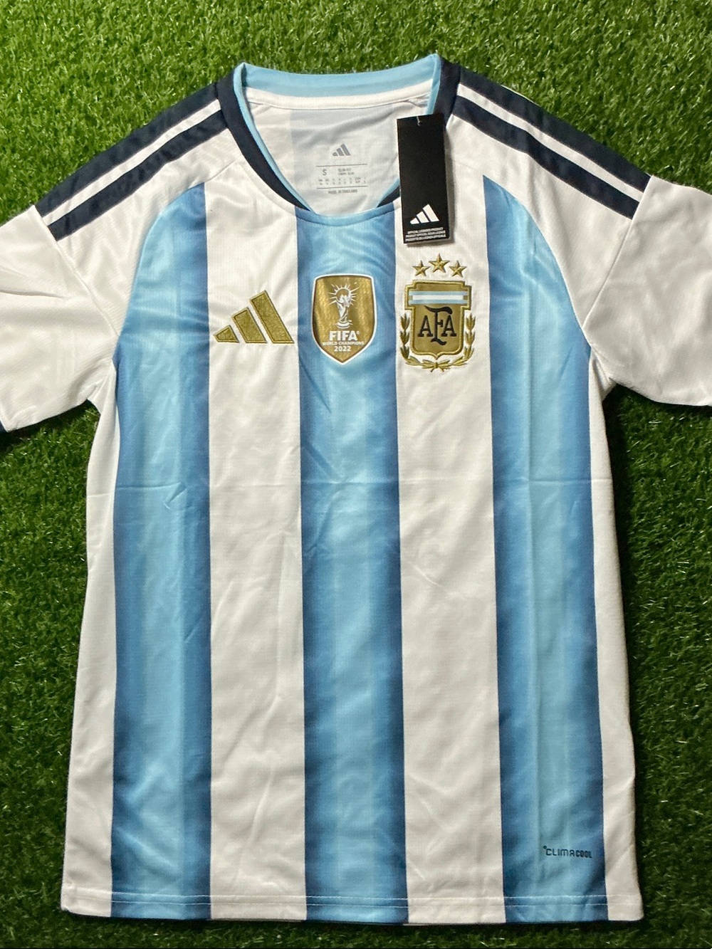 Argentina Home Soccer Jersey Size S - Light Blue & White